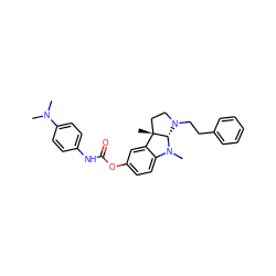 CN(C)c1ccc(NC(=O)Oc2ccc3c(c2)[C@]2(C)CCN(CCc4ccccc4)[C@@H]2N3C)cc1 ZINC000084523592