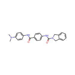 CN(C)c1ccc(NC(=O)c2ccc(NC(=O)N3Cc4ccccc4C3)cc2)cc1 ZINC000165926870