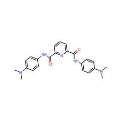 CN(C)c1ccc(NC(=O)c2cccc(C(=O)Nc3ccc(N(C)C)cc3)n2)cc1 ZINC000005586374