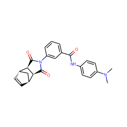 CN(C)c1ccc(NC(=O)c2cccc(N3C(=O)[C@H]4[C@H]5C=C[C@@H](C5)[C@H]4C3=O)c2)cc1 ZINC000100698321