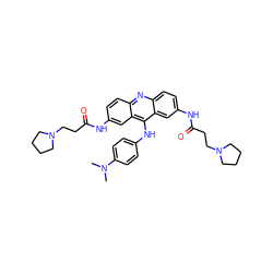 CN(C)c1ccc(Nc2c3cc(NC(=O)CCN4CCCC4)ccc3nc3ccc(NC(=O)CCN4CCCC4)cc23)cc1 ZINC000027520374