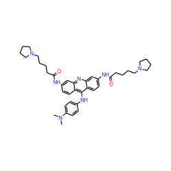 CN(C)c1ccc(Nc2c3ccc(NC(=O)CCCCN4CCCC4)cc3nc3cc(NC(=O)CCCCN4CCCC4)ccc23)cc1 ZINC000028568108