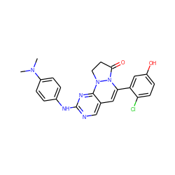 CN(C)c1ccc(Nc2ncc3c(n2)N2CCC(=O)N2C(c2cc(O)ccc2Cl)=C3)cc1 ZINC000053274904