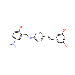 CN(C)c1ccc(O)c(CNc2ccc(/C=C/c3cc(O)cc(O)c3)cc2)c1 ZINC000096273100