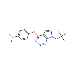 CN(C)c1ccc(Oc2ncnc3c2ccn3CC(C)(C)C)cc1 ZINC000095554377