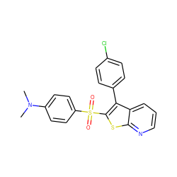 CN(C)c1ccc(S(=O)(=O)c2sc3ncccc3c2-c2ccc(Cl)cc2)cc1 ZINC000147898503