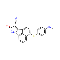 CN(C)c1ccc(Sc2ccc3c4c(C#N)c(=O)nc-4c4cccc2c43)cc1 ZINC000066078293