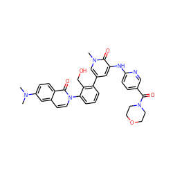 CN(C)c1ccc2c(=O)n(-c3cccc(-c4cc(Nc5ccc(C(=O)N6CCOCC6)cn5)c(=O)n(C)c4)c3CO)ccc2c1 ZINC000116941537