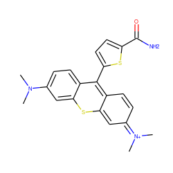 CN(C)c1ccc2c(-c3ccc(C(N)=O)s3)c3ccc(=[N+](C)C)cc-3sc2c1 ZINC000040951515