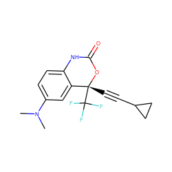 CN(C)c1ccc2c(c1)[C@@](C#CC1CC1)(C(F)(F)F)OC(=O)N2 ZINC000005849567