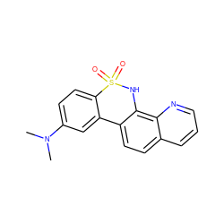 CN(C)c1ccc2c(c1)-c1ccc3cccnc3c1NS2(=O)=O ZINC000205637190