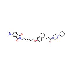 CN(C)c1ccc2c(c1)C(=O)N(CCCCCCOc1ccc3c(c1)CCC[C@@H]3CCC(=O)N1CCN(C3CCCCC3)CC1)C2=O ZINC000653791385