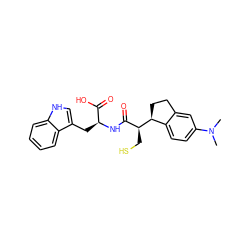 CN(C)c1ccc2c(c1)CC[C@@H]2[C@@H](CS)C(=O)N[C@@H](Cc1c[nH]c2ccccc12)C(=O)O ZINC000013444257