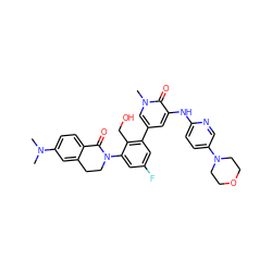 CN(C)c1ccc2c(c1)CCN(c1cc(F)cc(-c3cc(Nc4ccc(N5CCOCC5)cn4)c(=O)n(C)c3)c1CO)C2=O ZINC000139644007