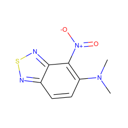 CN(C)c1ccc2nsnc2c1[N+](=O)[O-] ZINC000004362000