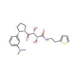 CN(C)c1cccc([C@@H]2CCCN2C(=O)[C@H](O)[C@@H](O)C(=O)NCCc2cccs2)c1 ZINC000045335812