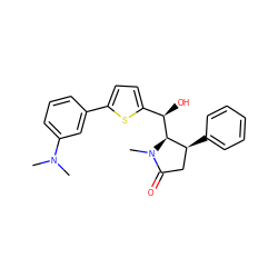 CN(C)c1cccc(-c2ccc([C@@H](O)[C@H]3[C@@H](c4ccccc4)CC(=O)N3C)s2)c1 ZINC000034295573