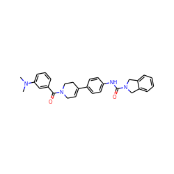 CN(C)c1cccc(C(=O)N2CC=C(c3ccc(NC(=O)N4Cc5ccccc5C4)cc3)CC2)c1 ZINC000166930423