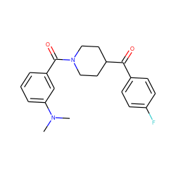 CN(C)c1cccc(C(=O)N2CCC(C(=O)c3ccc(F)cc3)CC2)c1 ZINC000049802805