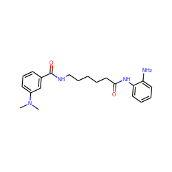 CN(C)c1cccc(C(=O)NCCCCCC(=O)Nc2ccccc2N)c1 ZINC000117587522