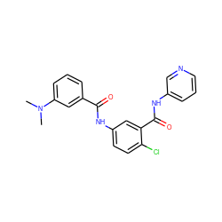 CN(C)c1cccc(C(=O)Nc2ccc(Cl)c(C(=O)Nc3cccnc3)c2)c1 ZINC000040867041