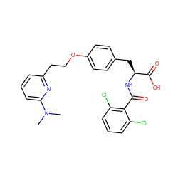 CN(C)c1cccc(CCOc2ccc(C[C@H](NC(=O)c3c(Cl)cccc3Cl)C(=O)O)cc2)n1 ZINC000084654035