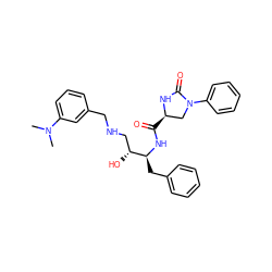 CN(C)c1cccc(CNC[C@@H](O)[C@H](Cc2ccccc2)NC(=O)[C@@H]2CN(c3ccccc3)C(=O)N2)c1 ZINC000029048906