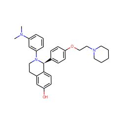 CN(C)c1cccc(N2CCc3cc(O)ccc3[C@@H]2c2ccc(OCCN3CCCCC3)cc2)c1 ZINC000028365898