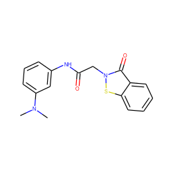 CN(C)c1cccc(NC(=O)Cn2sc3ccccc3c2=O)c1 ZINC000066124539