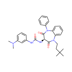 CN(C)c1cccc(NC(=O)N[C@@H]2C(=O)N(CCC(C)(C)C)c3ccccc3N(c3ccccc3)C2=O)c1 ZINC000013813559