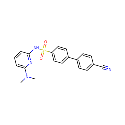 CN(C)c1cccc(NS(=O)(=O)c2ccc(-c3ccc(C#N)cc3)cc2)n1 ZINC000042889945