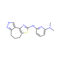 CN(C)c1cccc(Nc2nc3c(s2)CCCc2n[nH]cc2-3)n1 ZINC000072120325