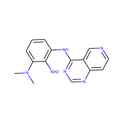 CN(C)c1cccc(Nc2ncnc3ccncc23)c1N ZINC000053206541