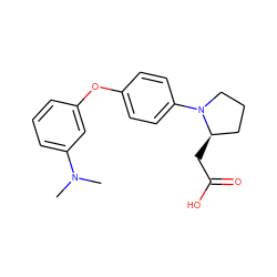 CN(C)c1cccc(Oc2ccc(N3CCC[C@H]3CC(=O)O)cc2)c1 ZINC000148020133