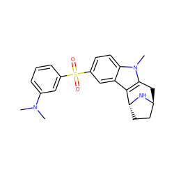 CN(C)c1cccc(S(=O)(=O)c2ccc3c(c2)c2c(n3C)C[C@H]3CC[C@H]2N3)c1 ZINC000100632412