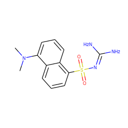 CN(C)c1cccc2c(S(=O)(=O)N=C(N)N)cccc12 ZINC000013808060