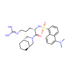 CN(C)c1cccc2c(S(=O)(=O)N[C@@H](CCCN=C(N)N)C(=O)N3C[C@H]4CCC[C@@H](C4)C3)cccc12 ZINC000101341399