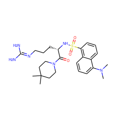 CN(C)c1cccc2c(S(=O)(=O)N[C@@H](CCCN=C(N)N)C(=O)N3CCC(C)(C)CC3)cccc12 ZINC000027889609