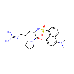 CN(C)c1cccc2c(S(=O)(=O)N[C@@H](CCCN=C(N)N)C(=O)N3CCCC3)cccc12 ZINC000027895956