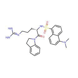 CN(C)c1cccc2c(S(=O)(=O)N[C@@H](CCCN=C(N)N)C(=O)N3CCc4ccccc43)cccc12 ZINC000027896842