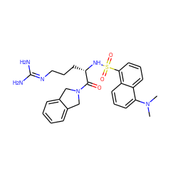 CN(C)c1cccc2c(S(=O)(=O)N[C@@H](CCCN=C(N)N)C(=O)N3Cc4ccccc4C3)cccc12 ZINC000027902516