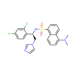 CN(C)c1cccc2c(S(=O)(=O)N[C@@H](Cn3ccnc3)c3ccc(Cl)cc3Cl)cccc12 ZINC001772600054