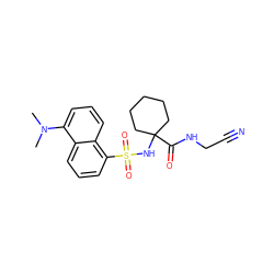 CN(C)c1cccc2c(S(=O)(=O)NC3(C(=O)NCC#N)CCCCC3)cccc12 ZINC000095560956