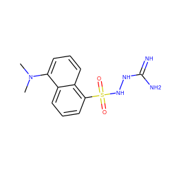 CN(C)c1cccc2c(S(=O)(=O)NNC(=N)N)cccc12 ZINC000013808171