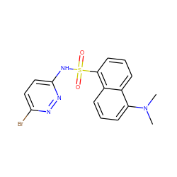 CN(C)c1cccc2c(S(=O)(=O)Nc3ccc(Br)nn3)cccc12 ZINC000013761361