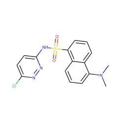 CN(C)c1cccc2c(S(=O)(=O)Nc3ccc(Cl)nn3)cccc12 ZINC000000600415