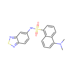 CN(C)c1cccc2c(S(=O)(=O)Nc3ccc4nsnc4c3)cccc12 ZINC000001485124