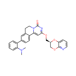 CN(C)c1ccccc1-c1ccc2c(c1)CCn1c-2cc(OC[C@@H]2COc3ncccc3O2)nc1=O ZINC000219785446