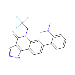 CN(C)c1ccccc1-c1ccc2c3[nH]ncc3c(=O)n(CC(F)(F)F)c2c1 ZINC000205481578