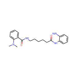 CN(C)c1ccccc1C(=O)NCCCCCC(=O)Nc1ccccc1N ZINC000117582153